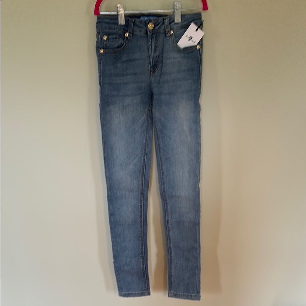 7 For All Mankind girls NWT Blue Skinny Jeans with Stretch